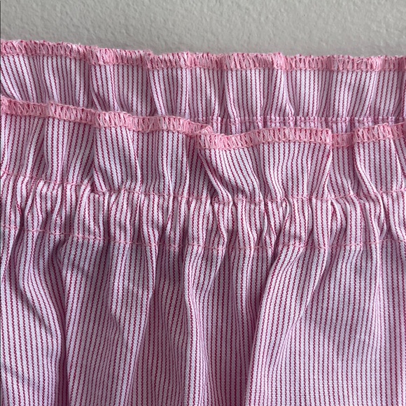 Bebe stripe bell sleeve crop top size red /white medium new - Picture 5 of 12